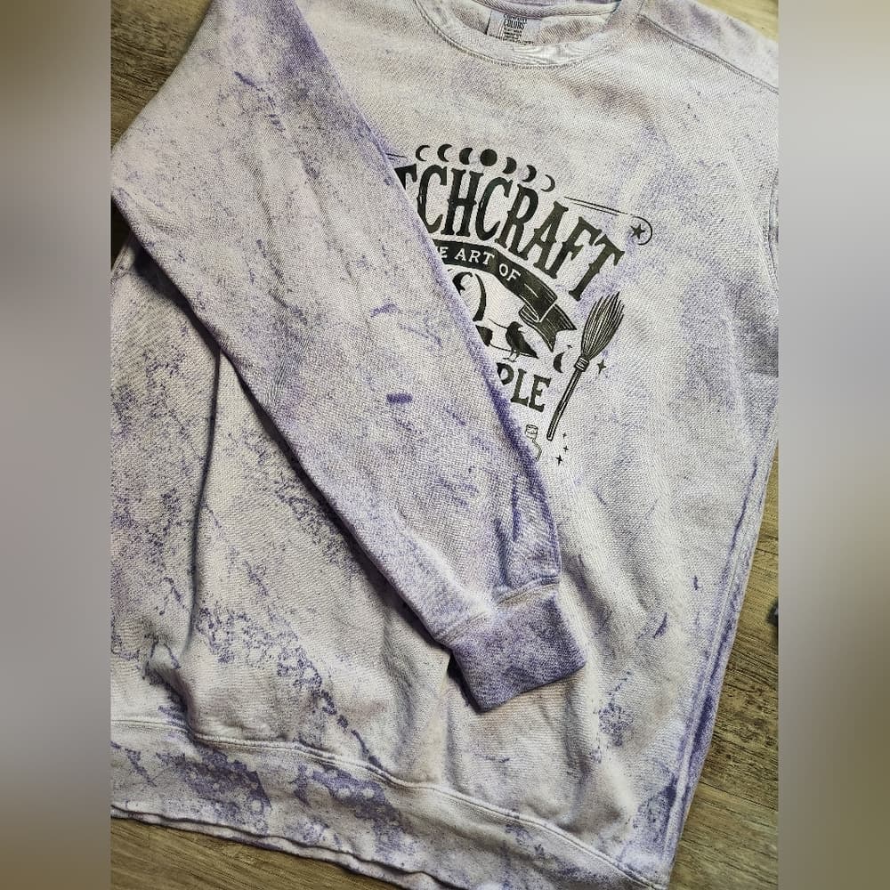Comfort Colors Purple Black Funny Graphic Bitchcraft Pullover Sweatshirt - Thumbnail 4
