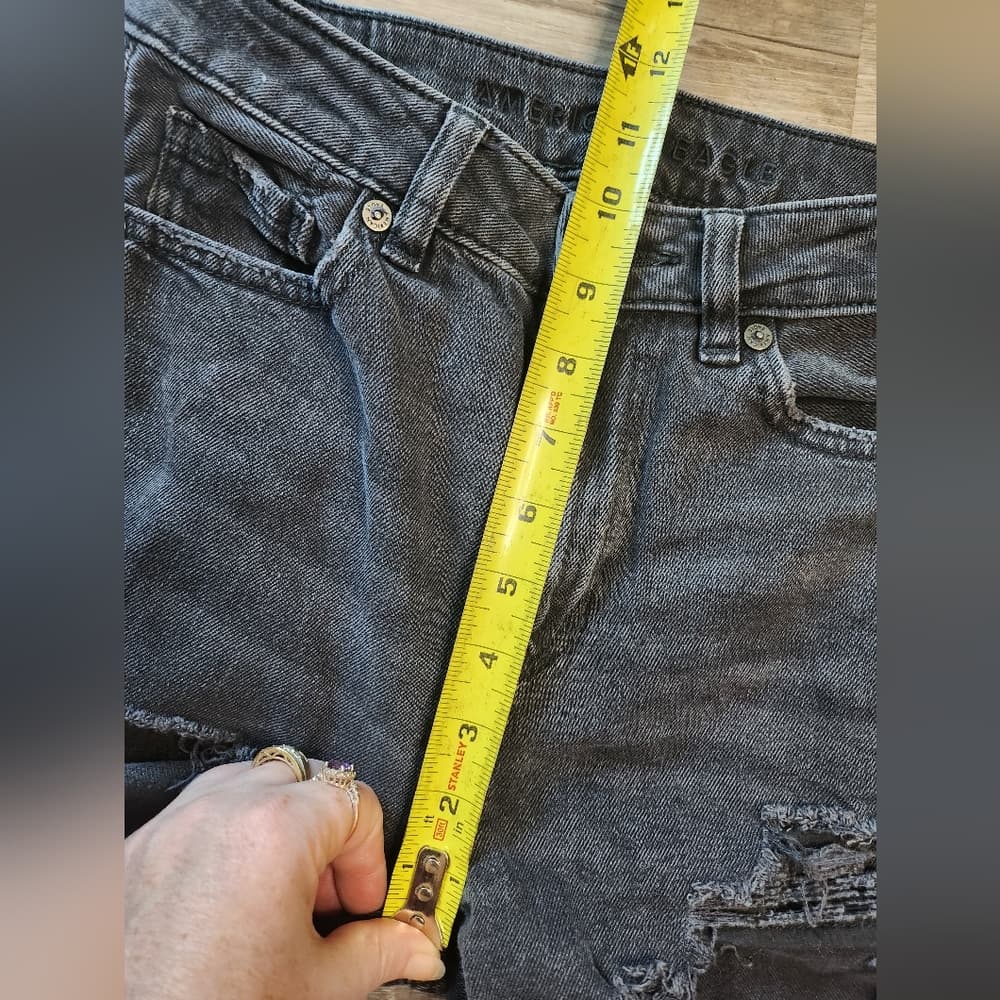 American Eagle Outfitters Distressed Black Wash Denim Long Skinny Jeans - Thumbnail 8