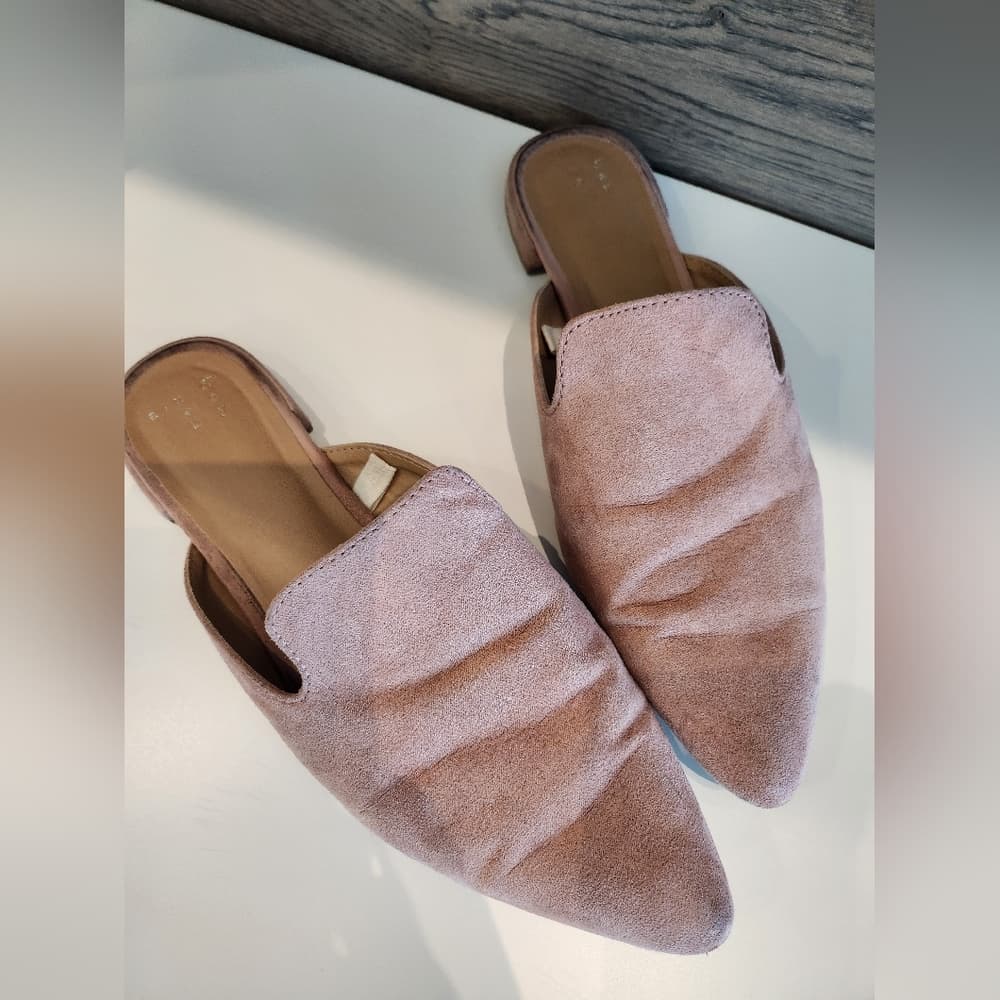 Women's Soft Pink Faux Suede Slip-On Mules A New Day