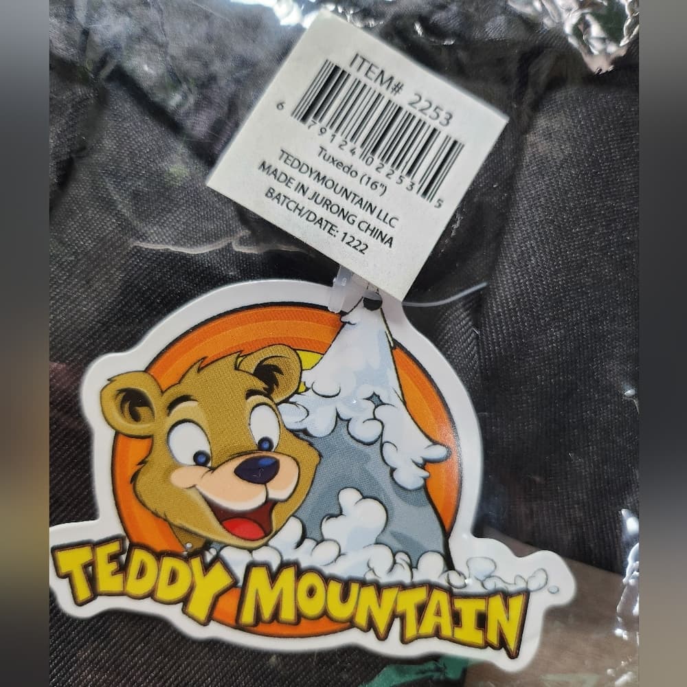 Cute Black Tuxedo Stuffed Bear Animal Suit by Teddy Mountain