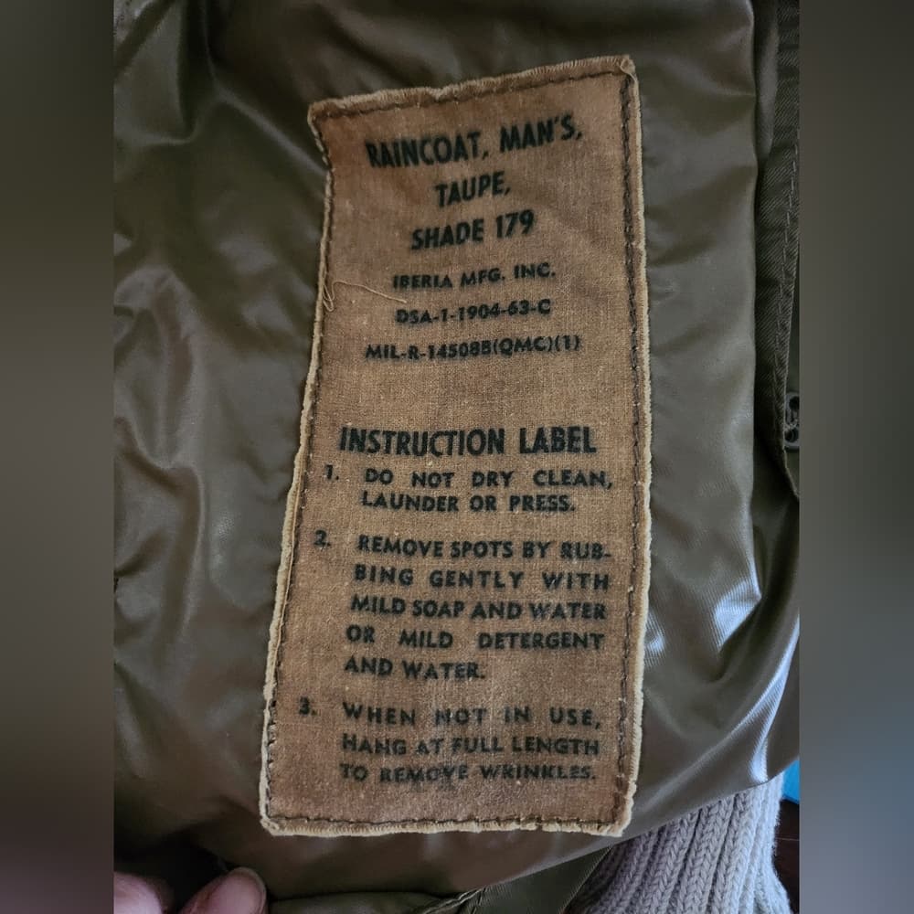 Green Military Trench Style Raincoat with Wide Collar and Belt Reg 34 Mens - Thumbnail 6