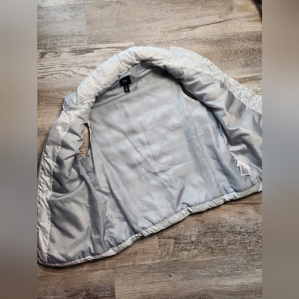 GAP Light Gray Thick Quilted Zip Up Puffer Vest - Thumbnail 2