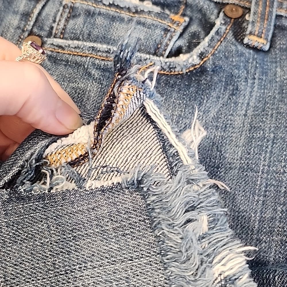 Citizens Of Humanity Blue Denim Cut Off Freyed Stretchy Shorts Made In Usa - Thumbnail 8