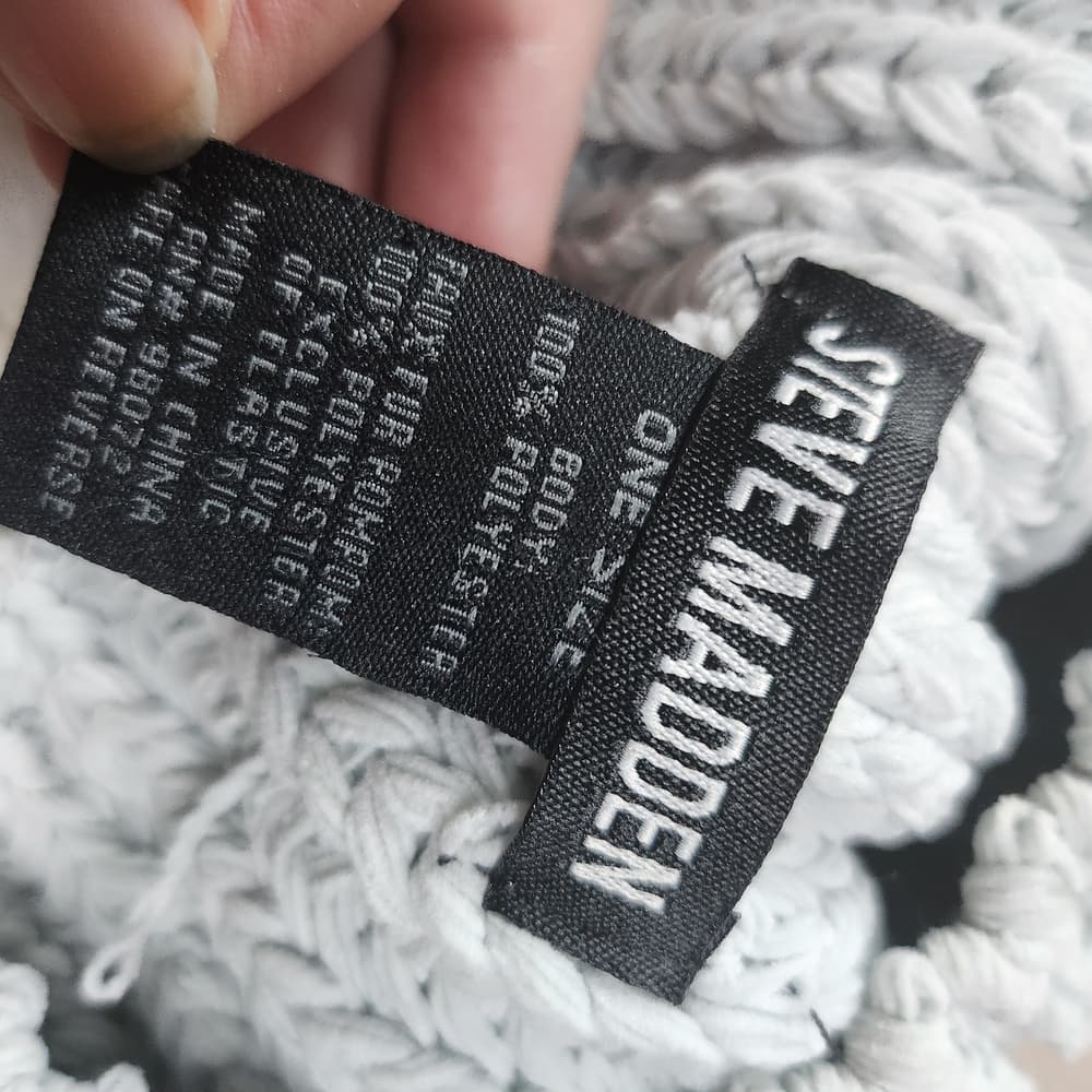 Stylish Two-Tone Knit Beanie with Pom Pom By Steve Madden - Thumbnail 5