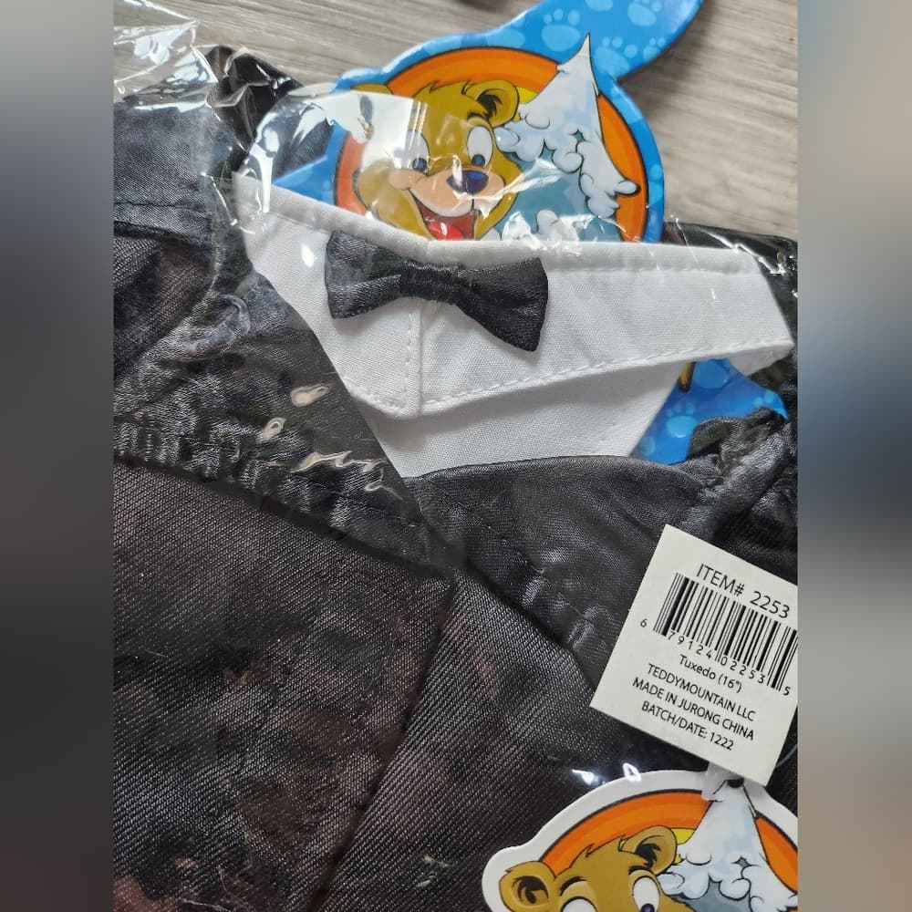 Cute Black Tuxedo Stuffed Bear Animal Suit by Teddy Mountain - Thumbnail 2