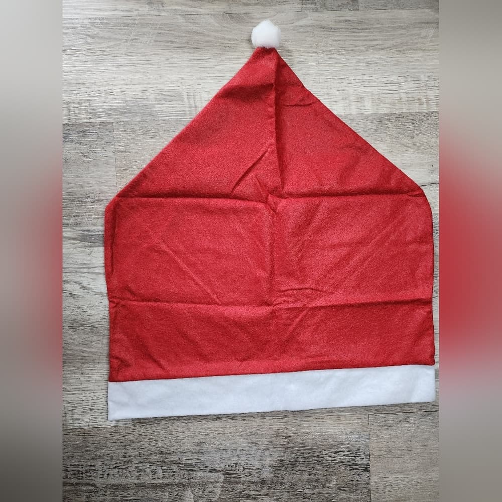 Red and White 19" Santa Chair Hats Set Of 4 Holiday Decor Dining - Thumbnail 3