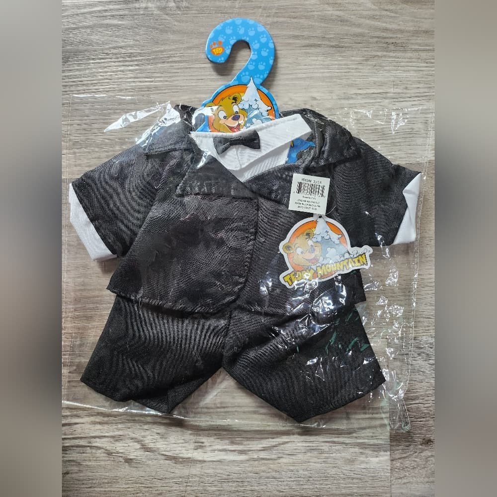 Cute Black Tuxedo Stuffed Bear Animal Suit by Teddy Mountain - Thumbnail 4