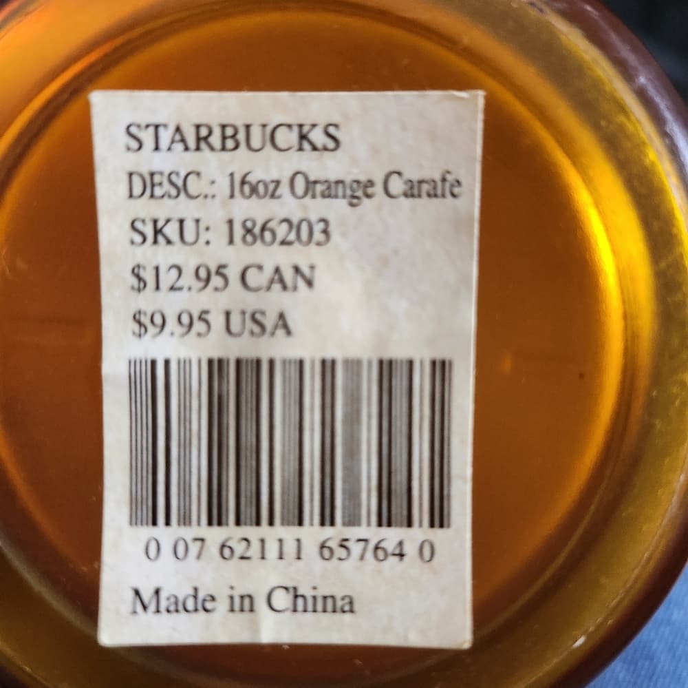 Starbucks Vintage 2004 16 Oz Orange Carafe Set Of Two Coffee Tumbler - Thumbnail 3