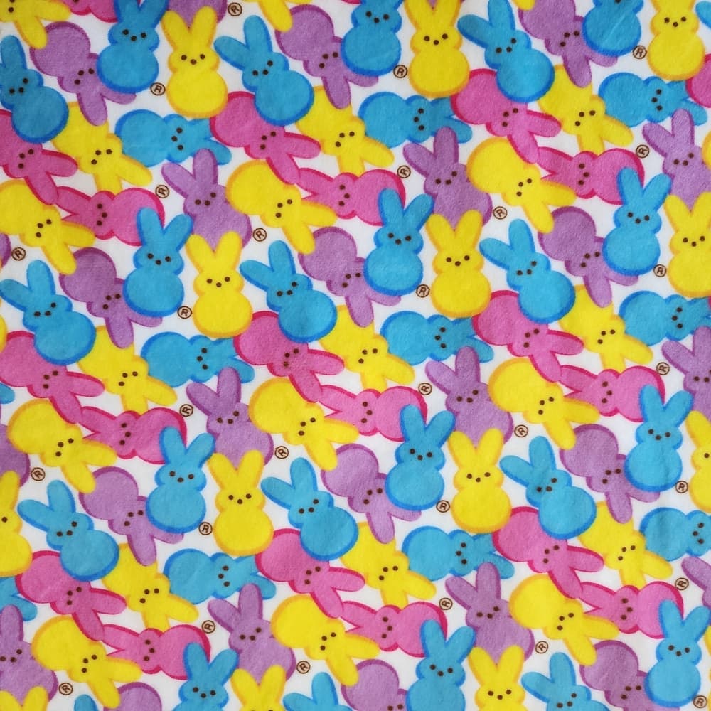 Colorful Peeps Bunny Print Soft Baby Blanket - Thumbnail 2