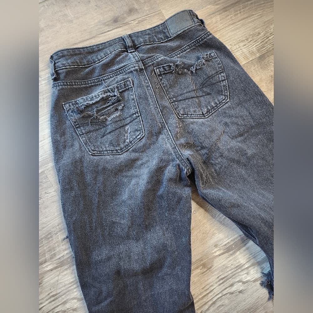 American Eagle Outfitters Distressed Black Wash Denim Long Skinny Jeans - Thumbnail 6