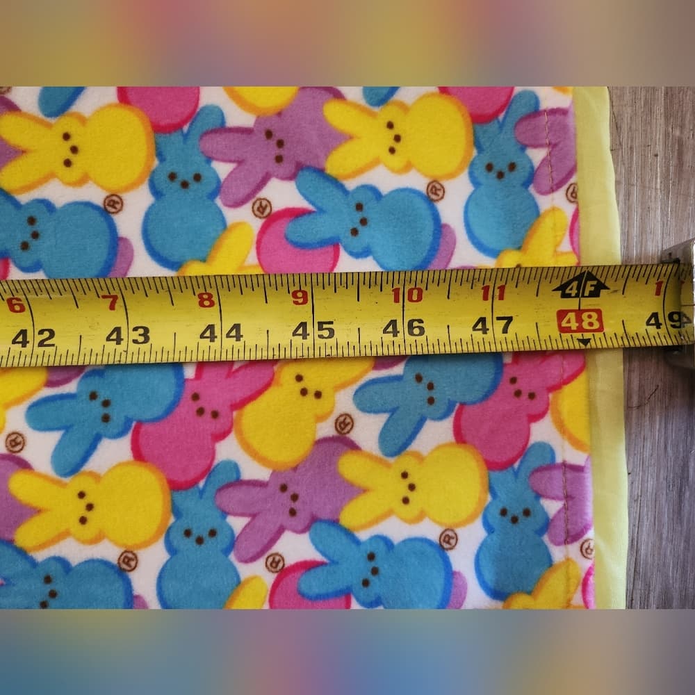 Colorful Peeps Bunny Print Soft Baby Blanket - Thumbnail 3