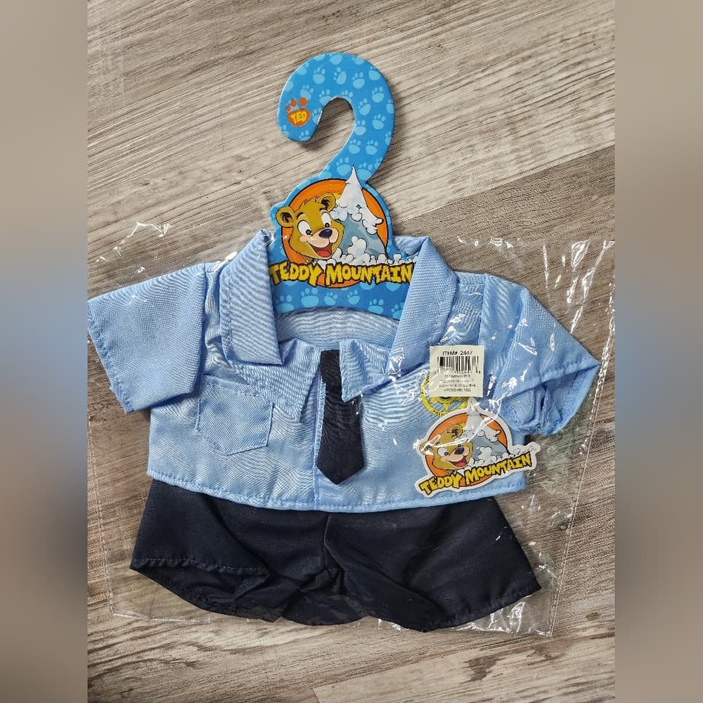 Teddy Mountain Blue Officer Uniform Shirt and Black Pants With Hat Set - Thumbnail 4