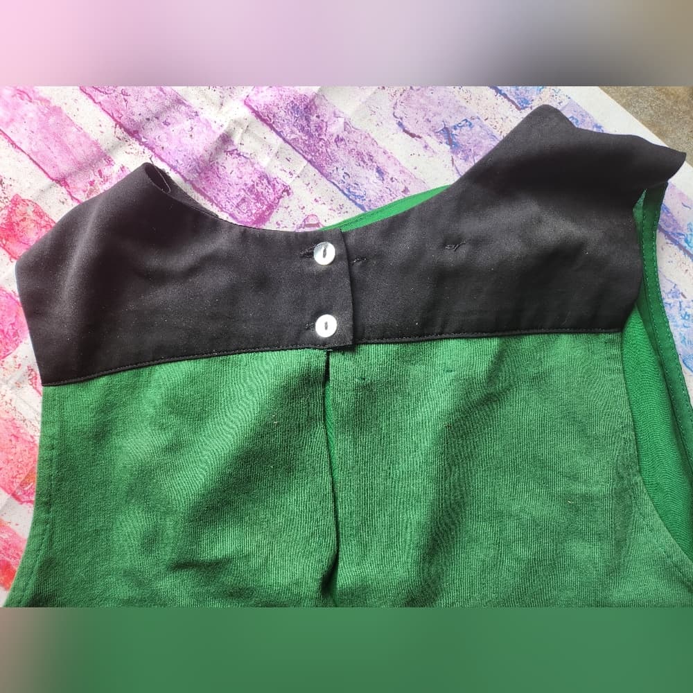 2 For 10 Sale Zara Evening Shift Dress Emeral Green and Black with Pockets - Thumbnail 5