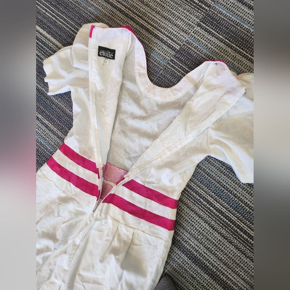 Vintage 1980s White and Pink Bow Tie Dress - Thumbnail 9