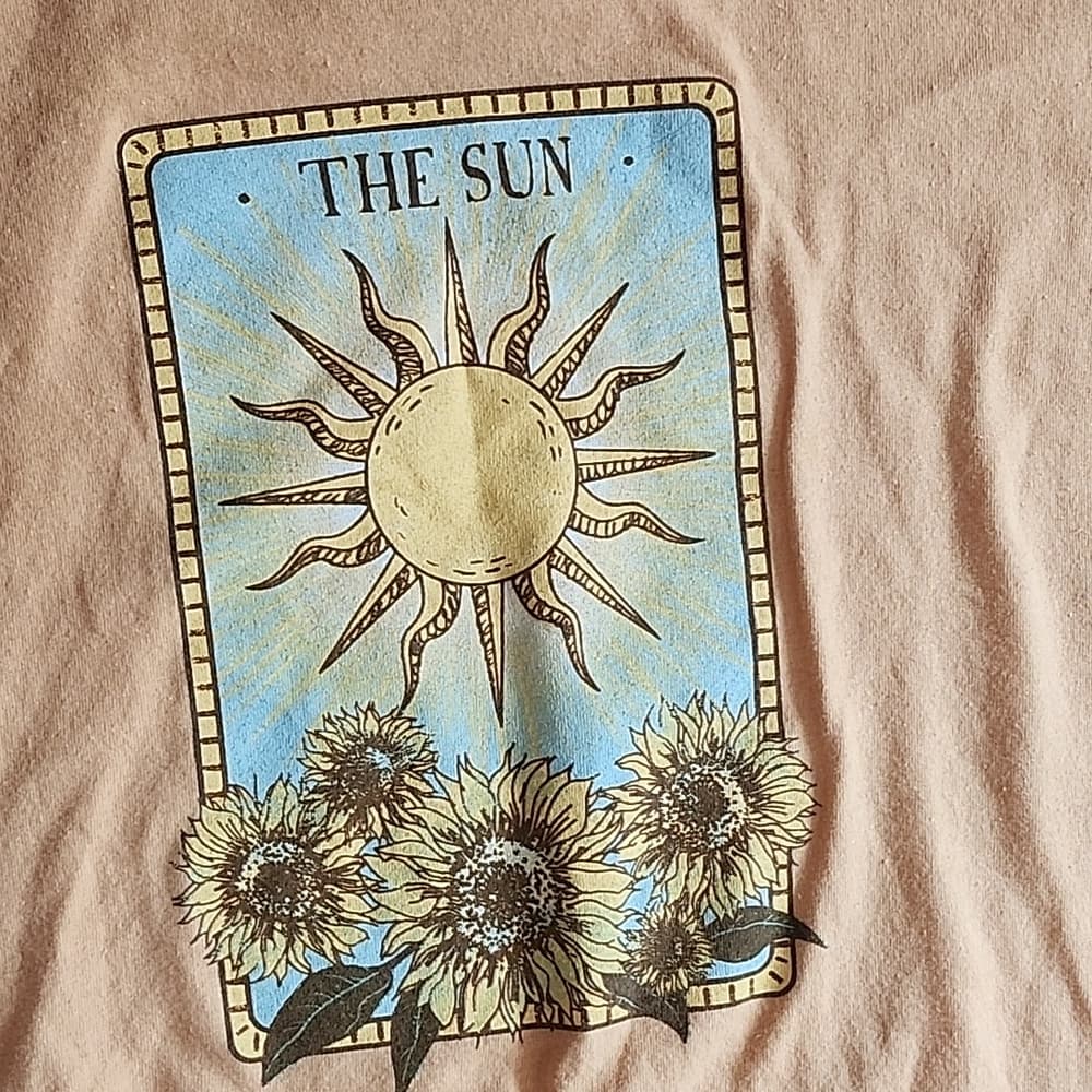 Sunflower Yellow and Orange Tarot Card The Sun Tee Juniors