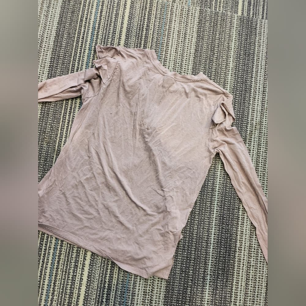 Topshop Ruffled Long Sleeve Top in Light Pink Or Lavender Color - Thumbnail 4