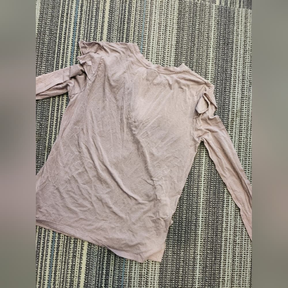 Topshop Ruffled Long Sleeve Top in Light Pink Or Lavender Color - Thumbnail 5