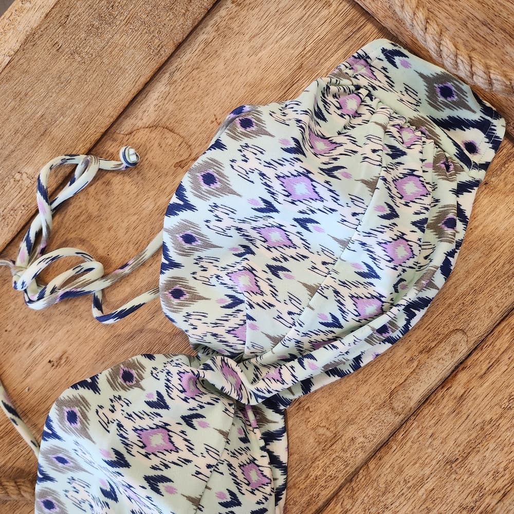 Victoria's Secret Blue And PurpleTribal Patterned Bikini Top
