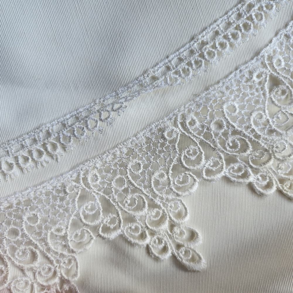 Vintage White Scarlett Double Breated Dress Sheer Sleeves Lace Collar Detail - Thumbnail 5