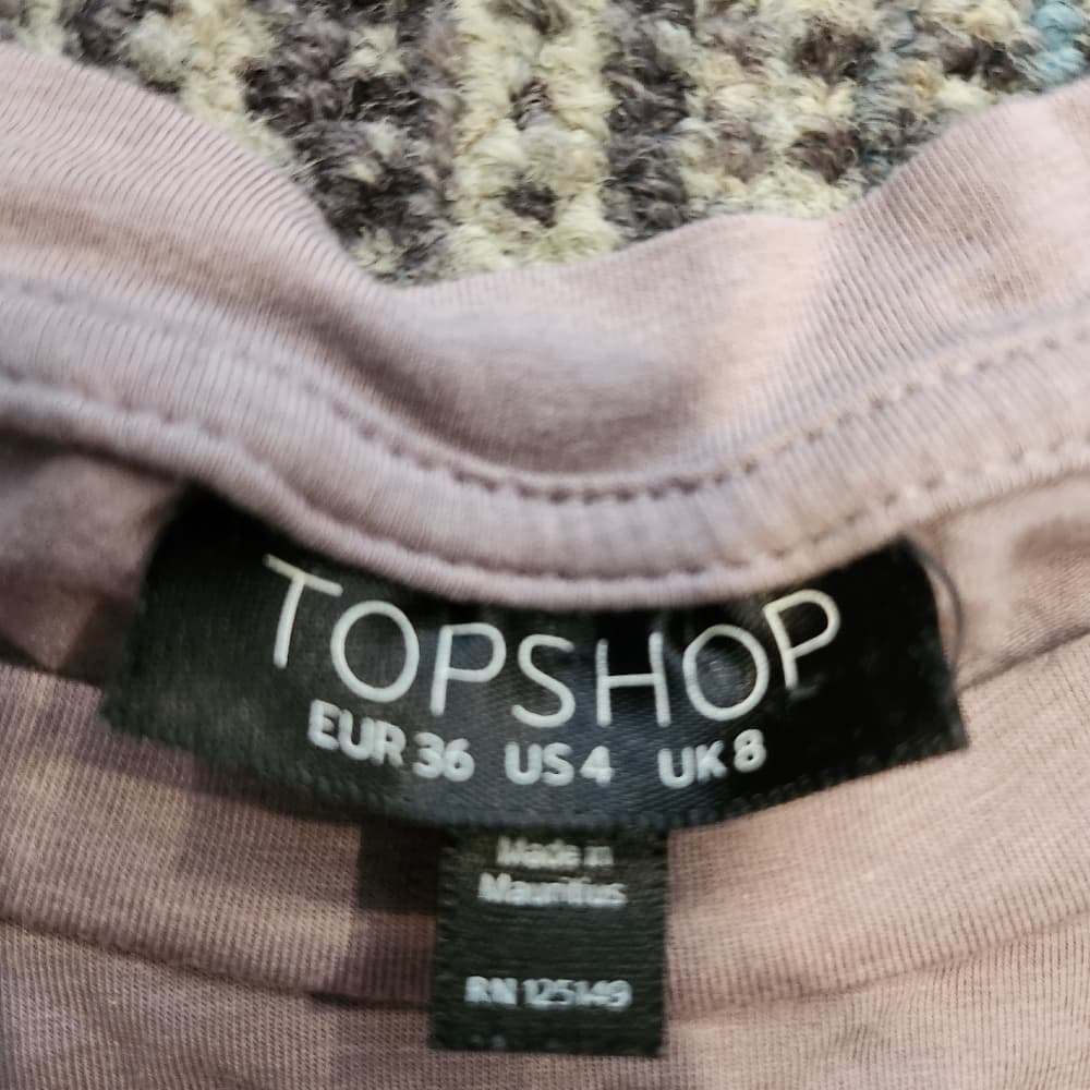 Topshop Ruffled Long Sleeve Top in Light Pink Or Lavender Color - Thumbnail 3