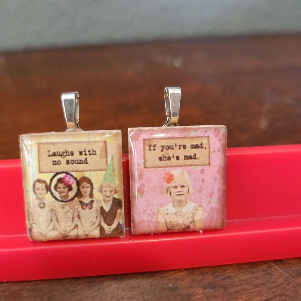 Scrabble Tile Best Friend Sisters friendship Vintage style Whimsical Handmade