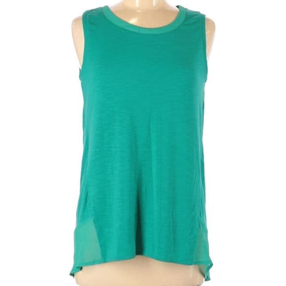 Adriennne Vittadini Mint Green High Low Sleeveless Sheer Bottom - Thumbnail 11