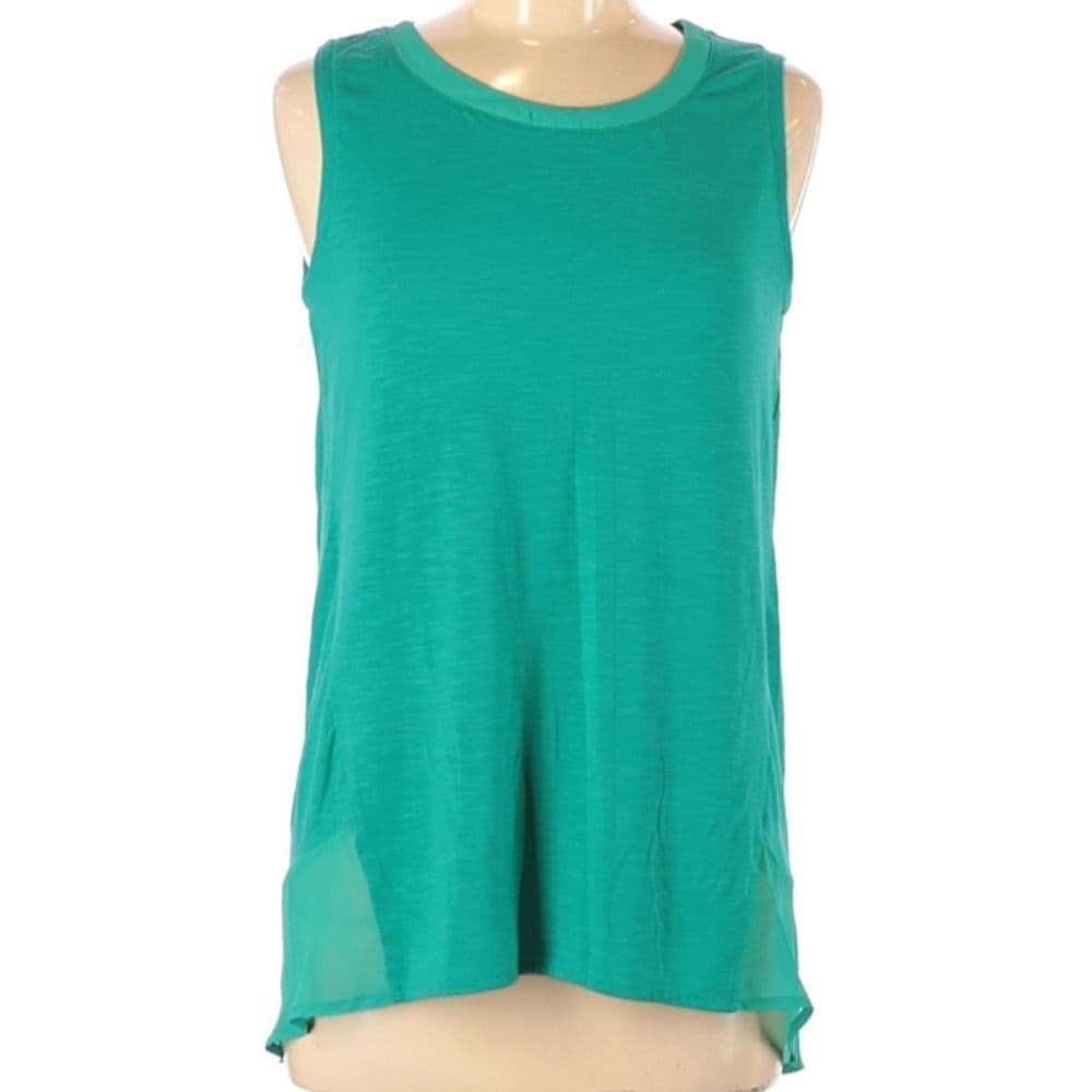 Adriennne Vittadini Mint Green High Low Sleeveless Sheer Bottom - Thumbnail 10