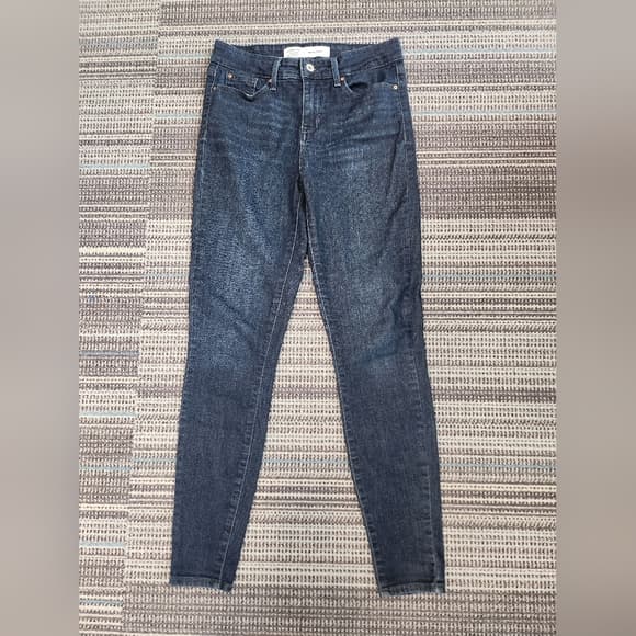Levi's Mid Rise Skinny Dark Blue Stretch Jeans - Thumbnail 16