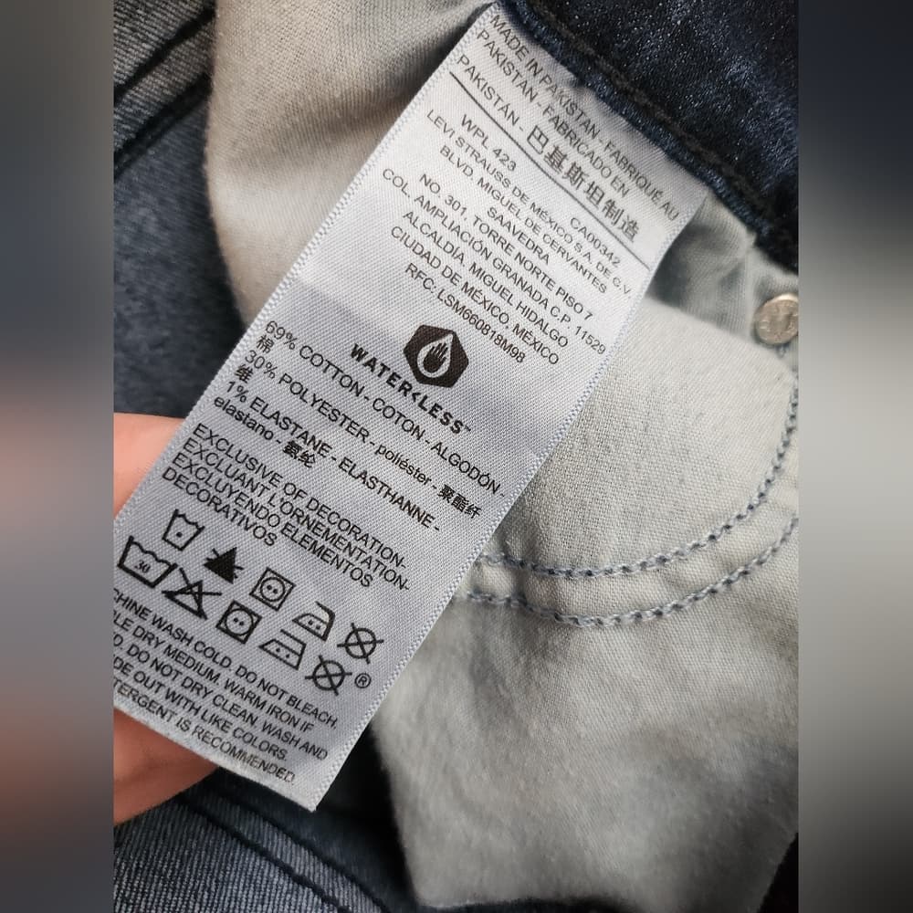 Levi's Mid Rise Skinny Dark Blue Stretch Jeans - Thumbnail 7