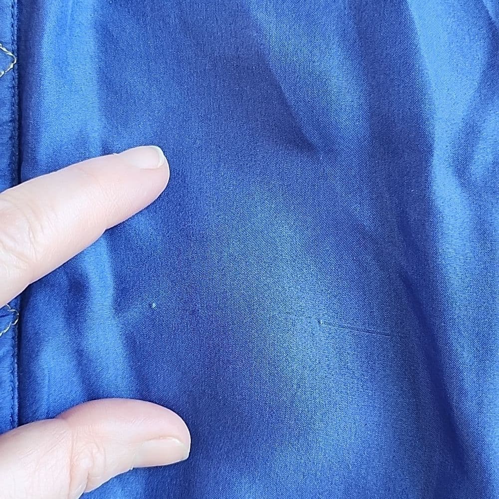 Vintage Fuda International Blue Silk Windbreaker Light Weight Jacket - Thumbnail 5