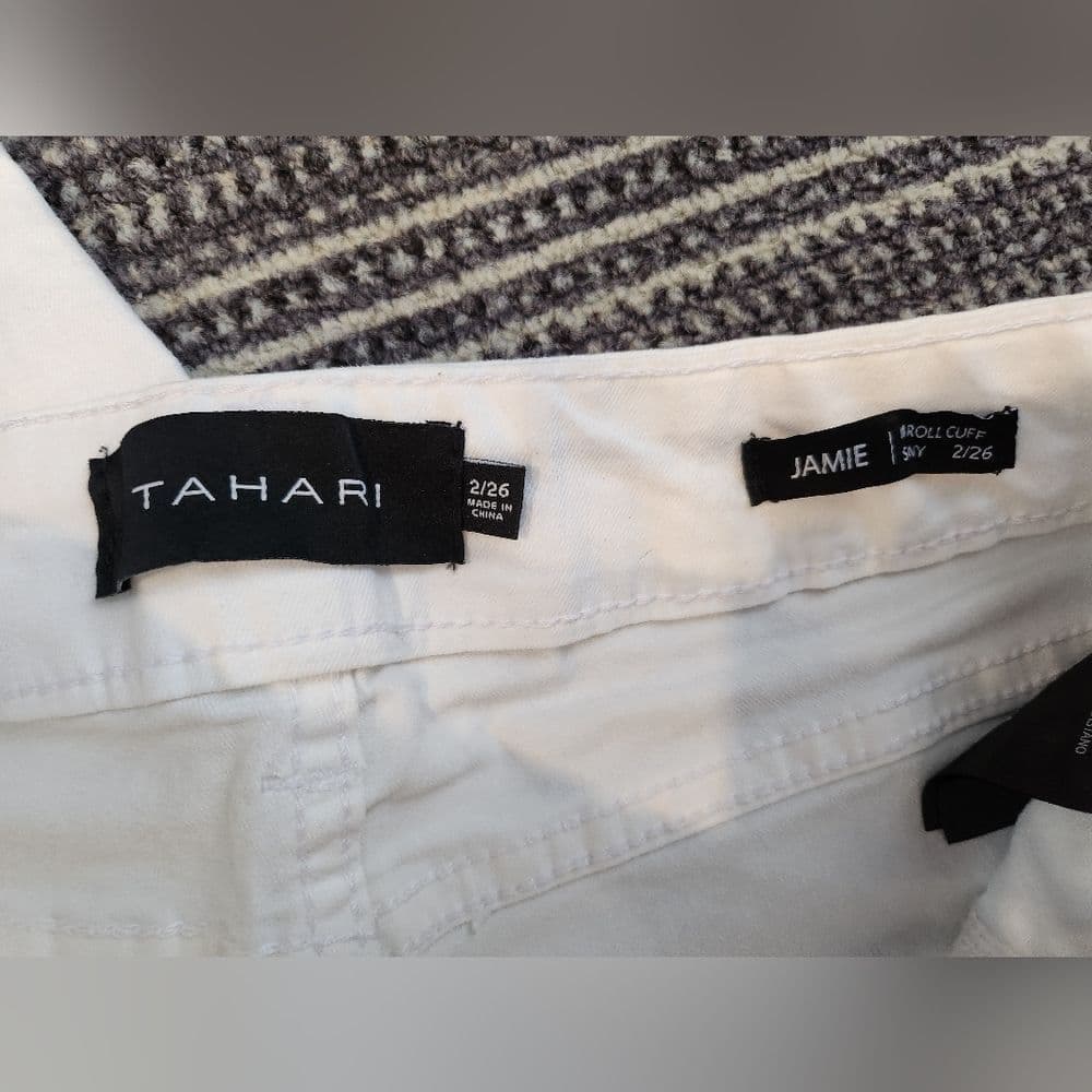 Tahari White Denim Jaimie Roll Cuff Skinny Jeans - Thumbnail 6