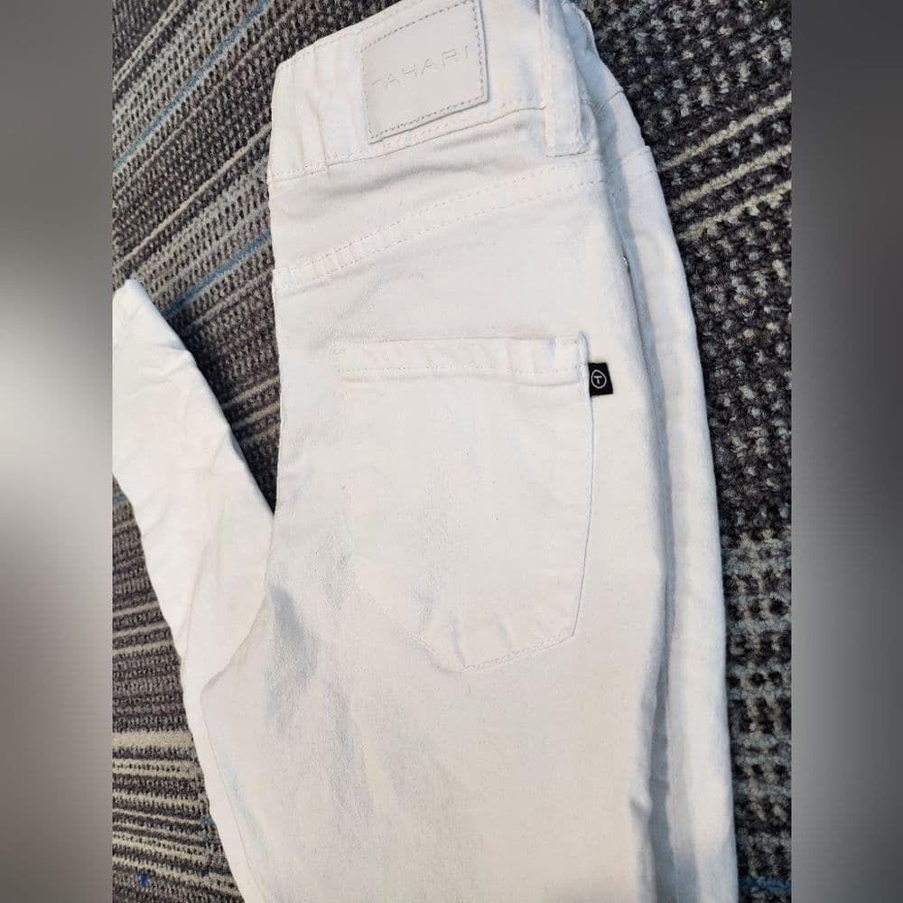 Tahari White Denim Jaimie Roll Cuff Skinny Jeans - Thumbnail 2