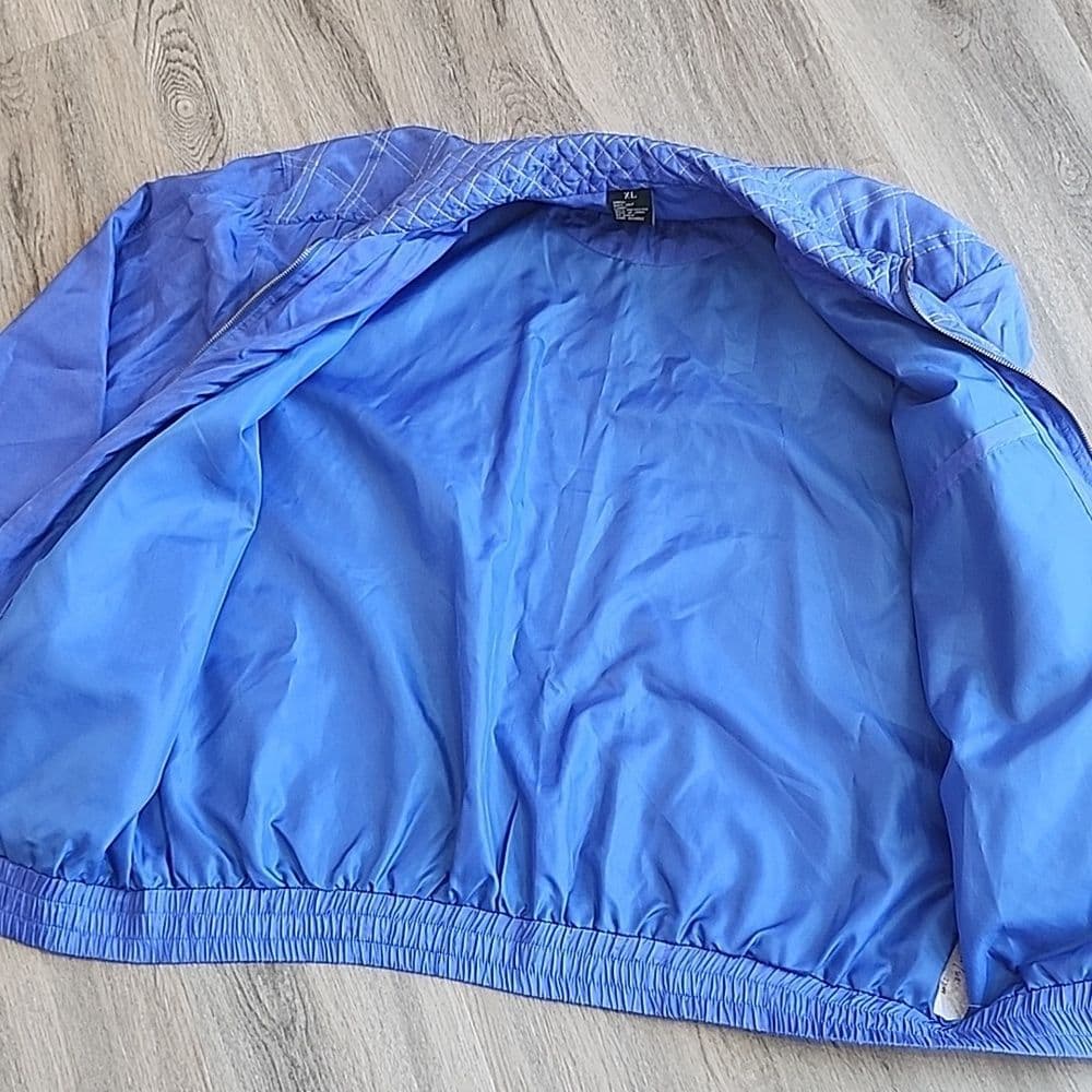Vintage Fuda International Blue Silk Windbreaker Light Weight Jacket - Thumbnail 7