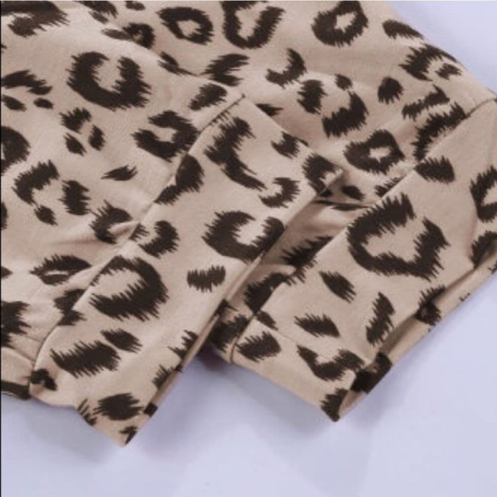 Price Drop!! 🌟Casual Leopard Print Joggers - White - Thumbnail 4