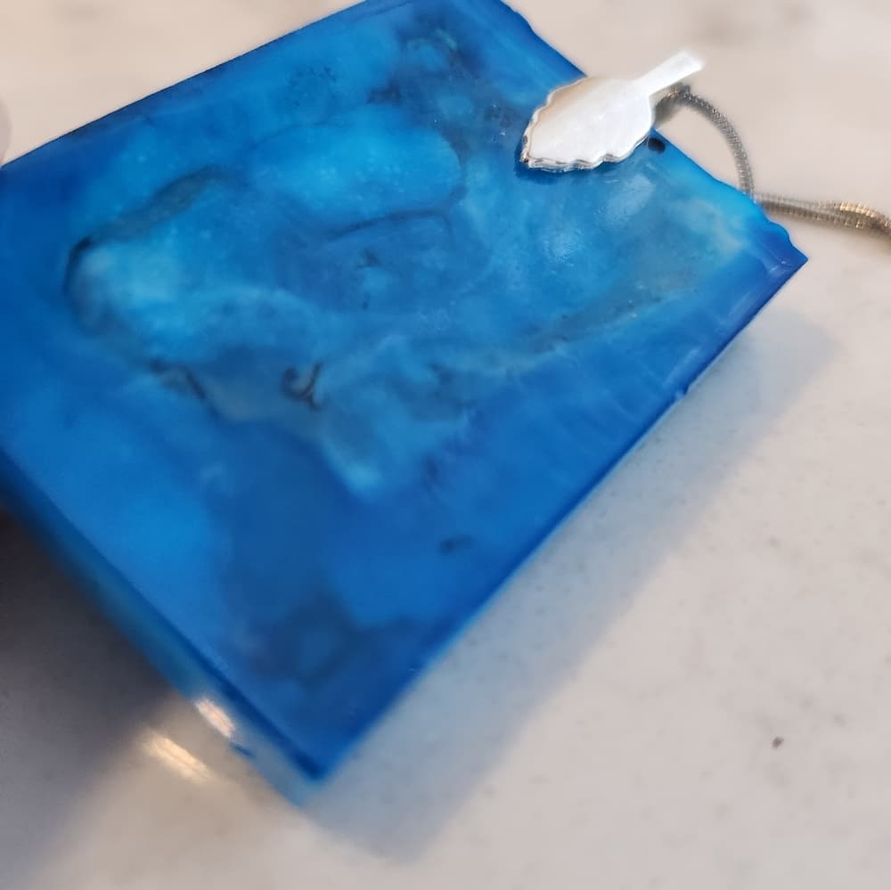 Blue Tie Dye Resin Tarot Card The Lovers Butterfly Hand Painted Glossy - Thumbnail 5