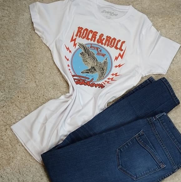 Retro Look Rock and Roll Graphic Tees in Black or White - Thumbnail 8