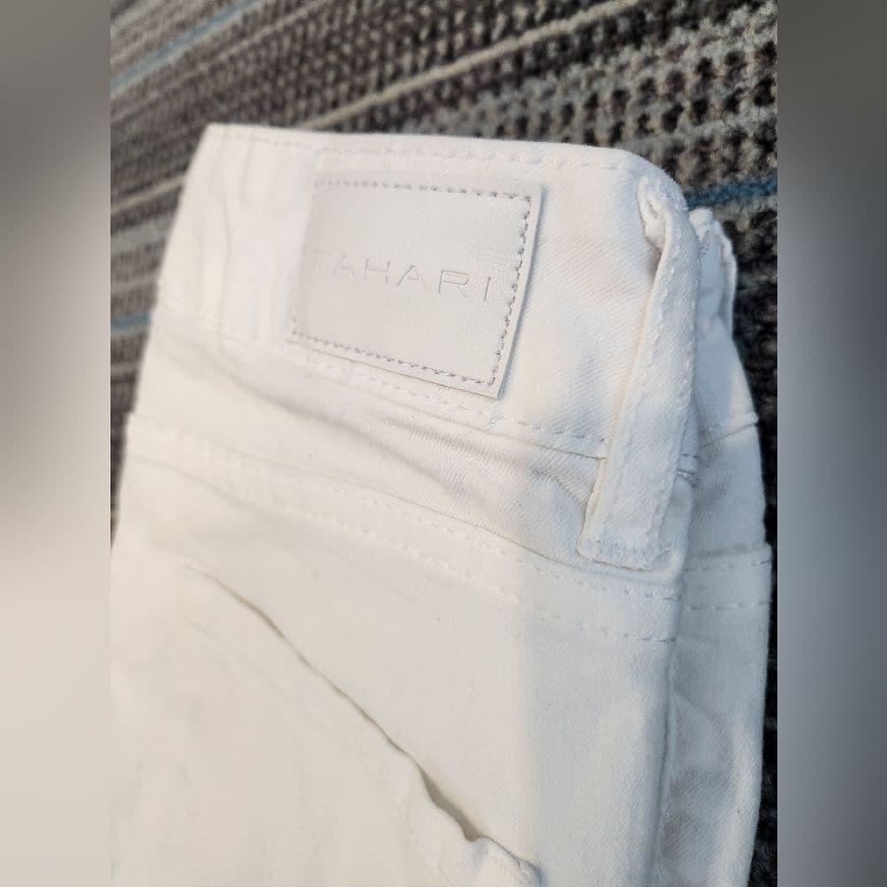 Tahari White Denim Jaimie Roll Cuff Skinny Jeans - Thumbnail 3