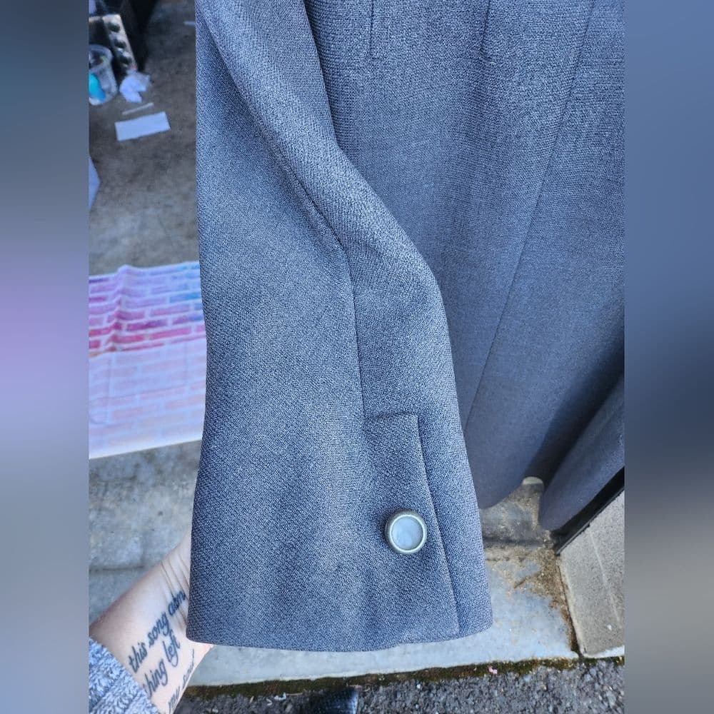 Vintage ILGWU Union Made 1960s Fur Collar Blue Chunky Button Mod Ladies Jacket - Thumbnail 14
