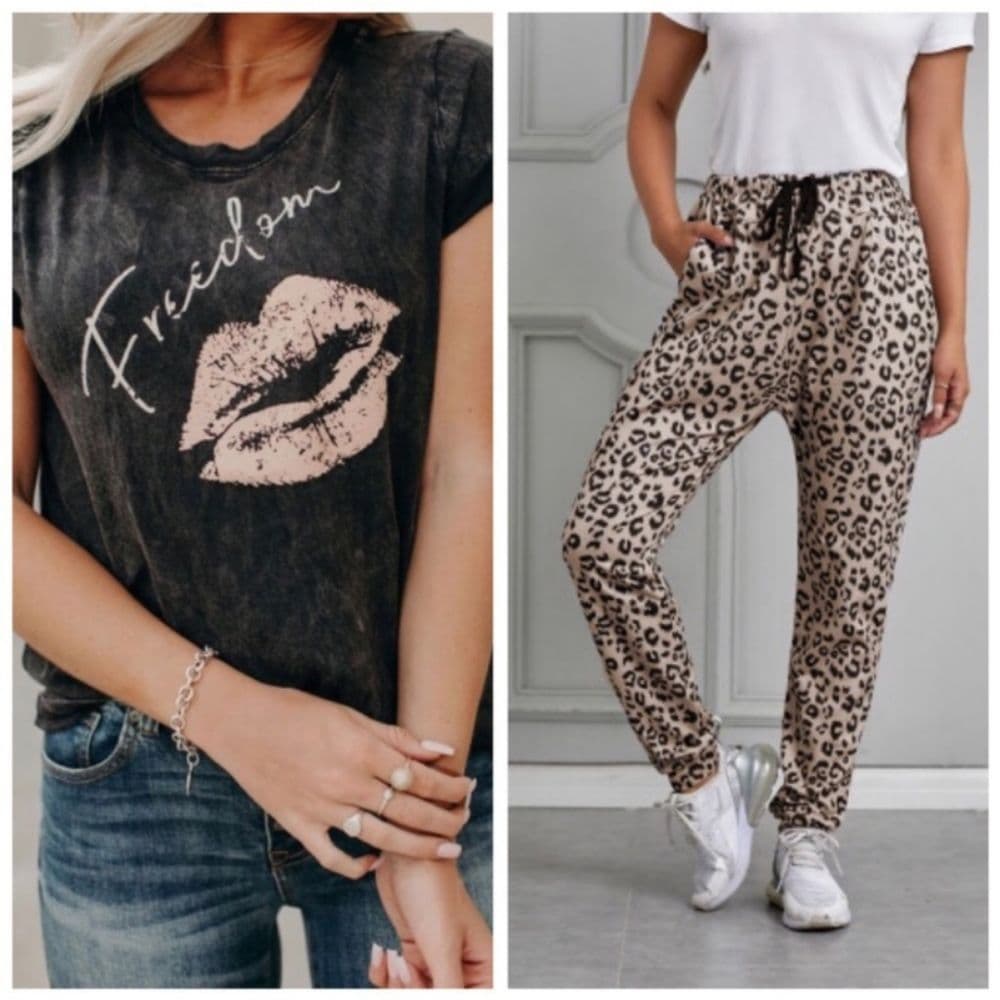 Price Drop!! 🌟Casual Leopard Print Joggers - White - Thumbnail 7