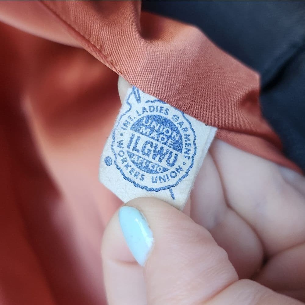Vintage ILGWU Union Made 1960s Fur Collar Blue Chunky Button Mod Ladies Jacket - Thumbnail 9