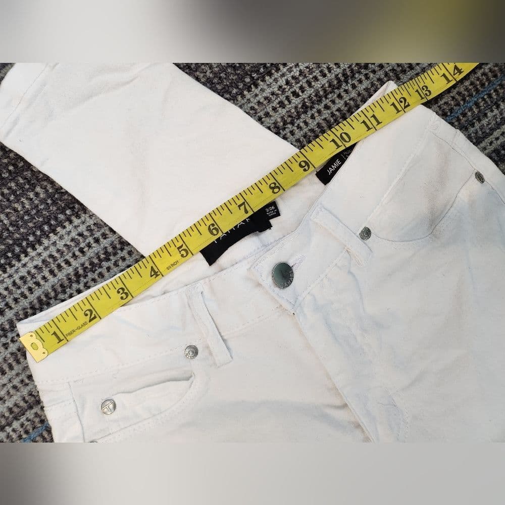 Tahari White Denim Jaimie Roll Cuff Skinny Jeans - Thumbnail 10