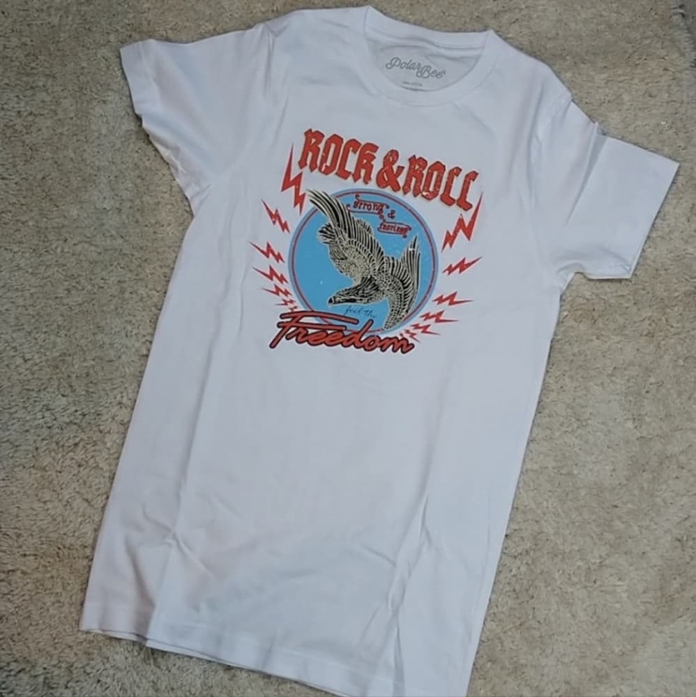 Retro Look Rock and Roll Graphic Tees in Black or White - Thumbnail 5