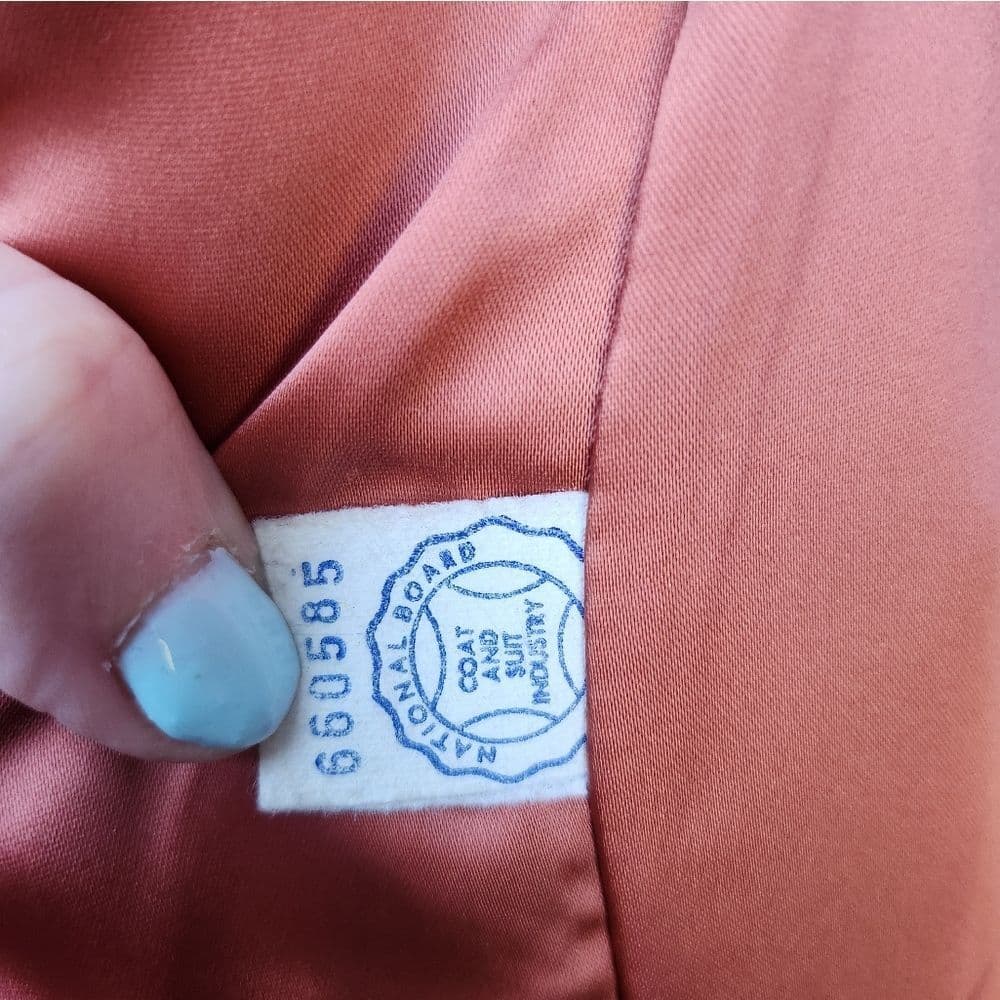 Vintage ILGWU Union Made 1960s Fur Collar Blue Chunky Button Mod Ladies Jacket - Thumbnail 8