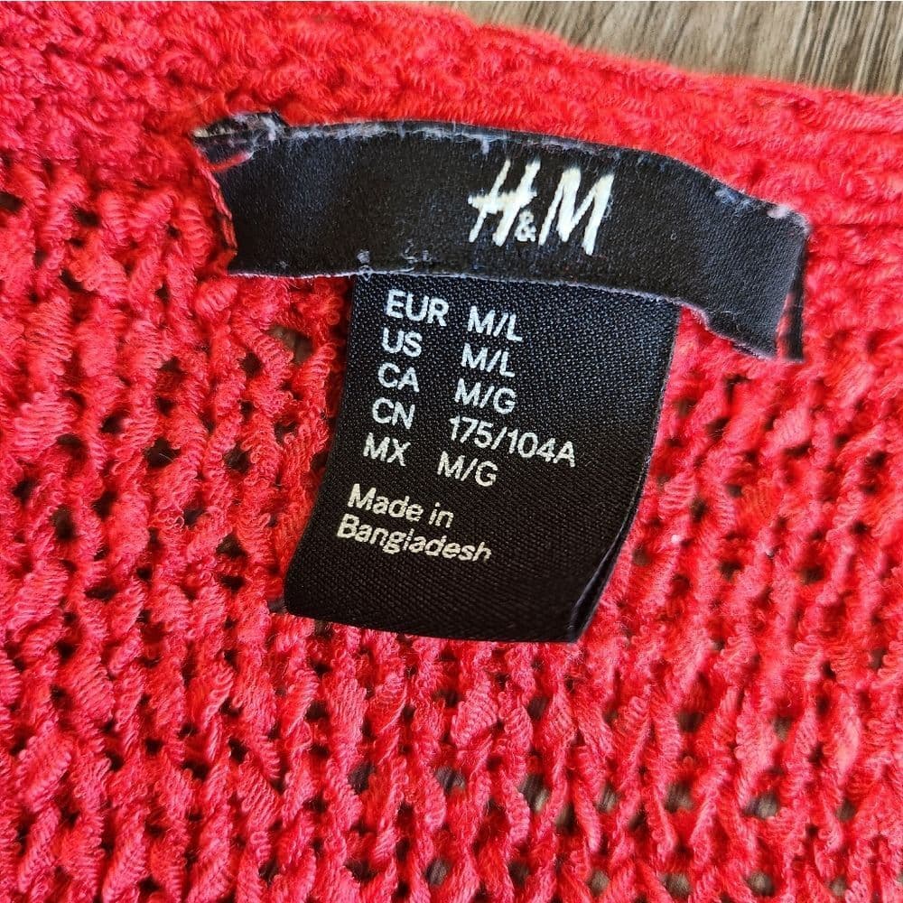 Red H&M Knit Cardigan - Thumbnail 2