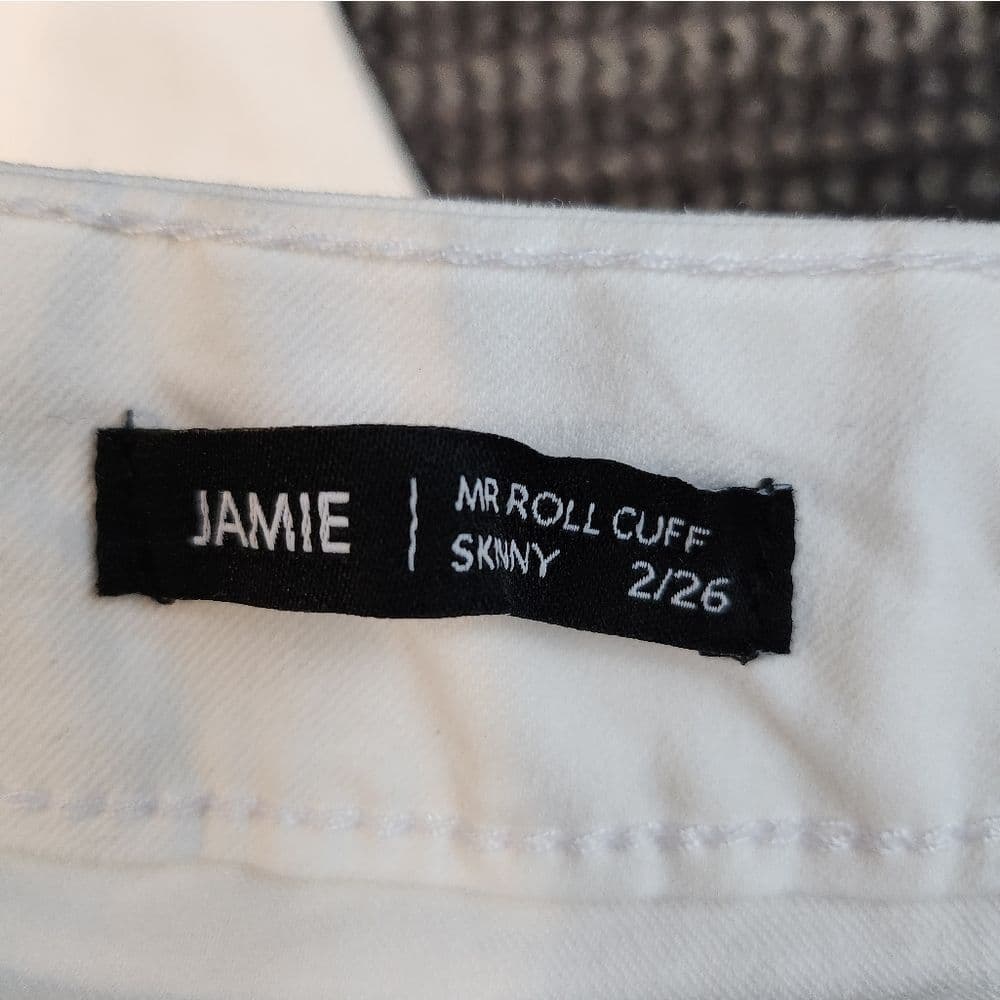 Tahari White Denim Jaimie Roll Cuff Skinny Jeans - Thumbnail 9