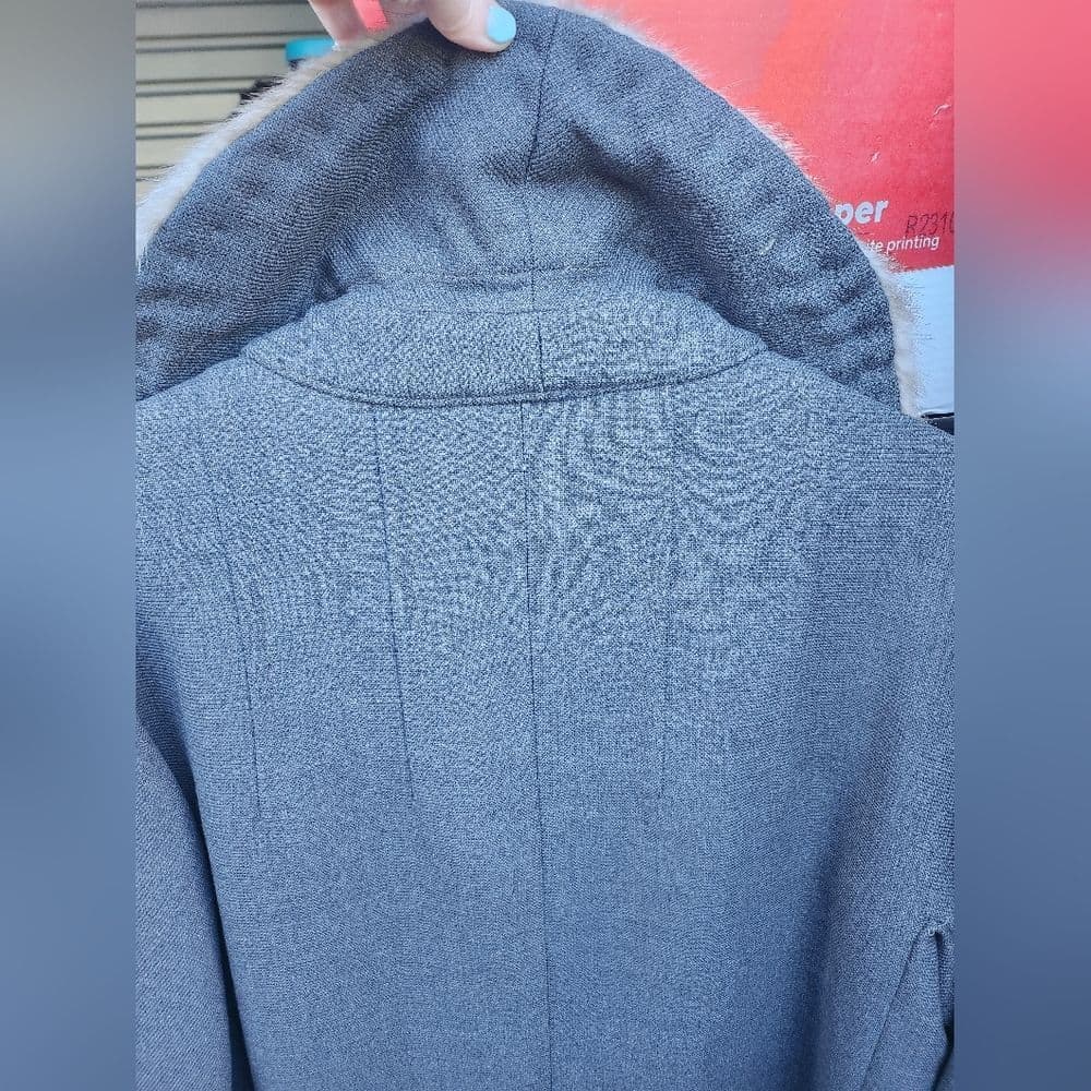 Vintage ILGWU Union Made 1960s Fur Collar Blue Chunky Button Mod Ladies Jacket - Thumbnail 13