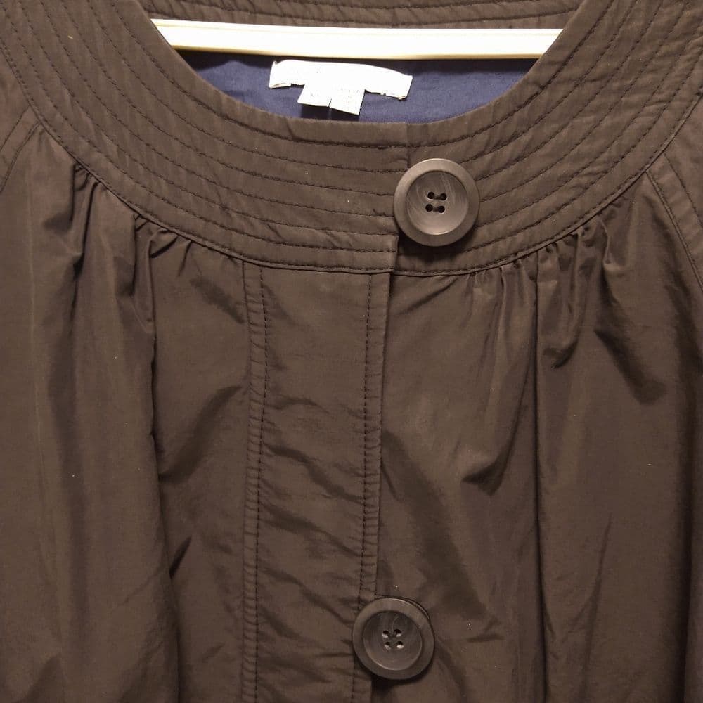 Vince Black Trench Style Belted Crew Neck Jacket - Thumbnail 4