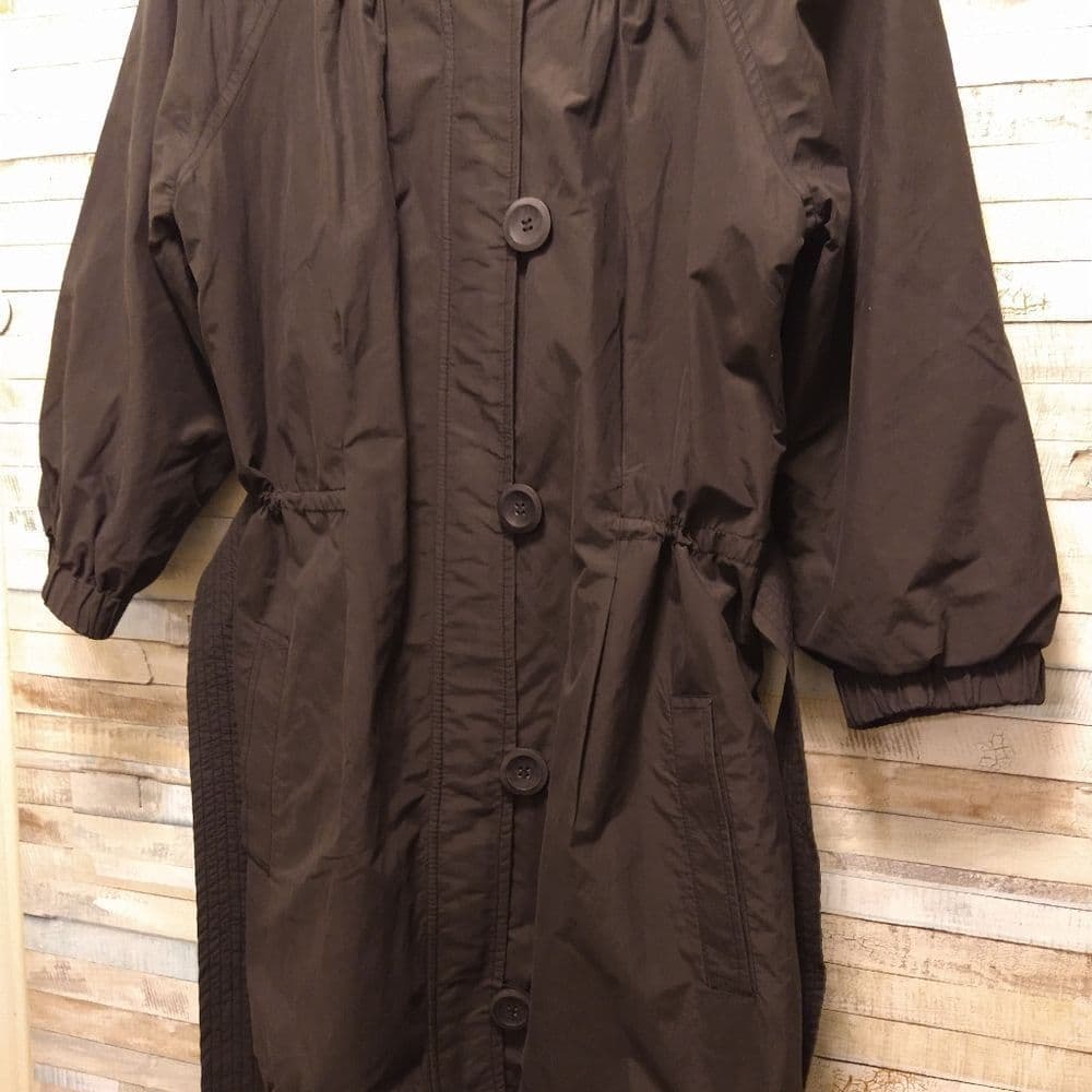 Vince Black Trench Style Belted Crew Neck Jacket - Thumbnail 3