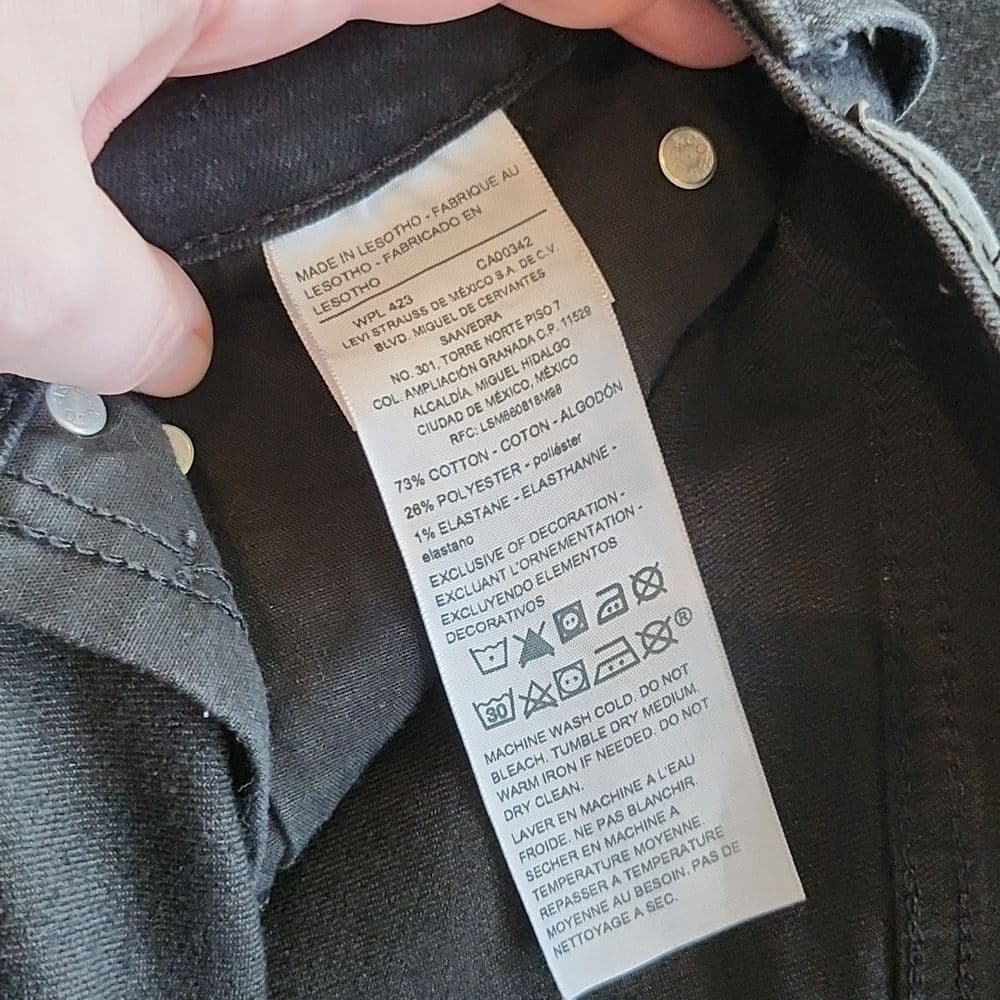 Levi's Denizen 288 Skinny Black Denim Jeans - Thumbnail 6