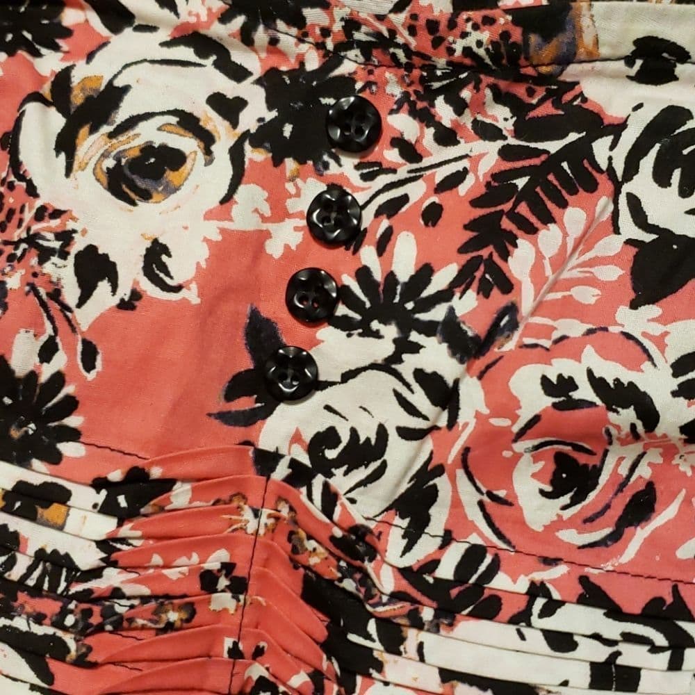 Bebop 🥰 Coral And White Floral strapless summer dress - Thumbnail 2